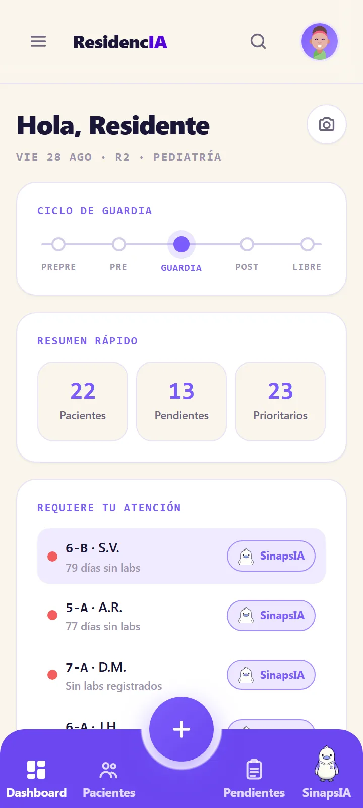 Tu jornada y los pacientes que requieren atención